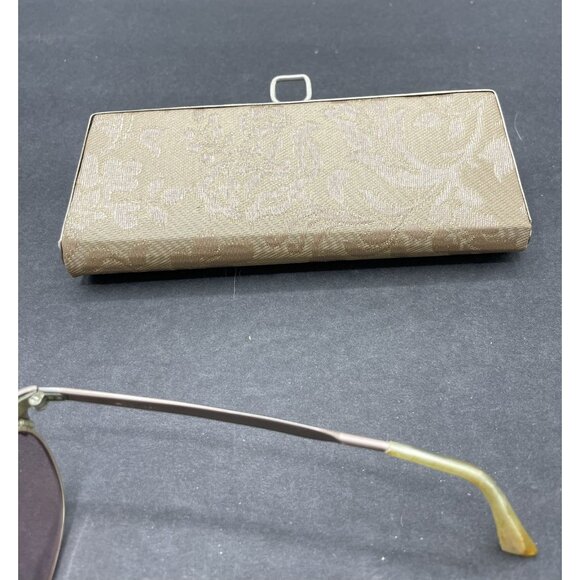 VTG Cat Eye Glasses Mid Century Gold Tone Ornate 1/10 12K GF 44 Alum With Case - Picture 11 of 16